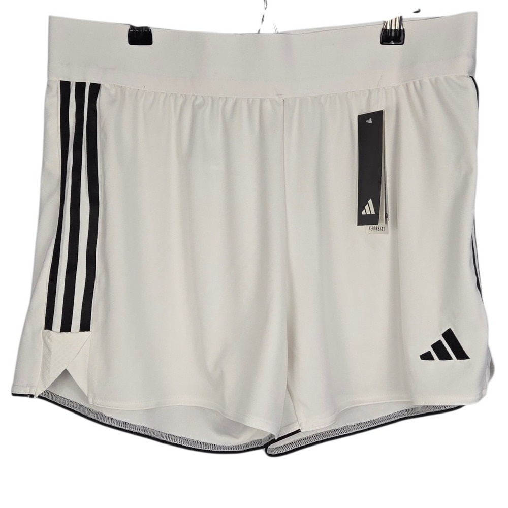 Adidas Tiro 23 Soccer Shorts Women Large White Black 5" Training Elastic NWT